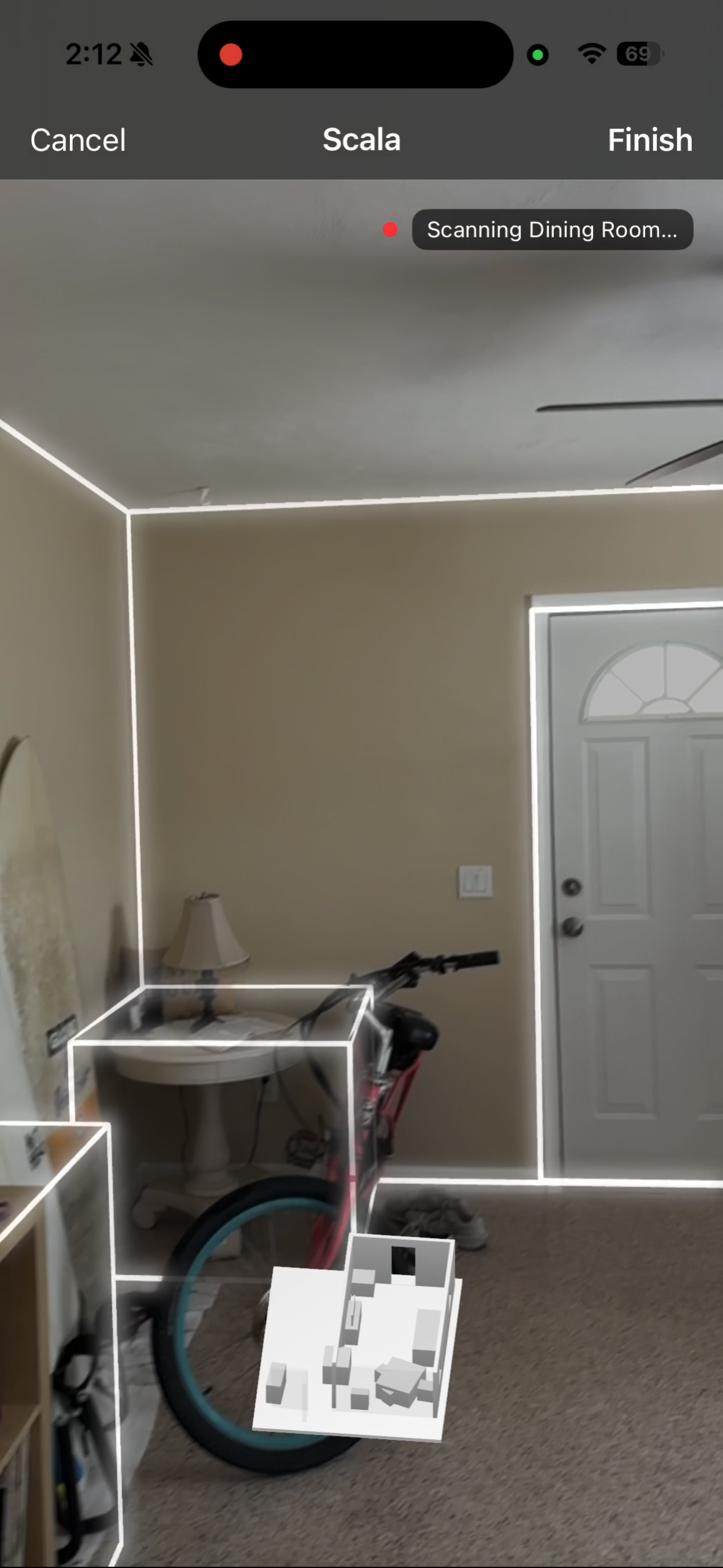 Scala LiDAR room scanning